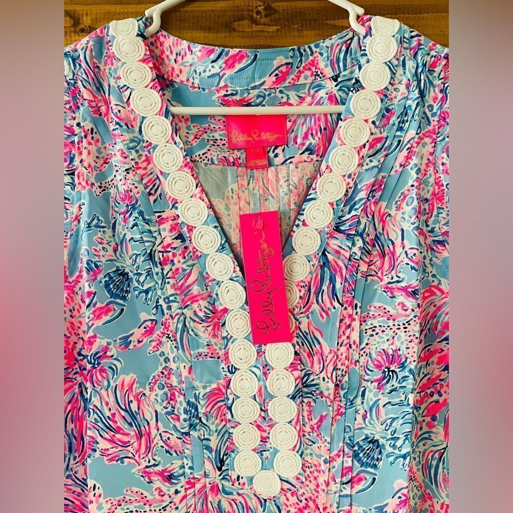 Lilly pulitzer JOAN TUNIC DRESS - CELESTIAL BLUE - SEEK AND SEA - Picture 5 of 6